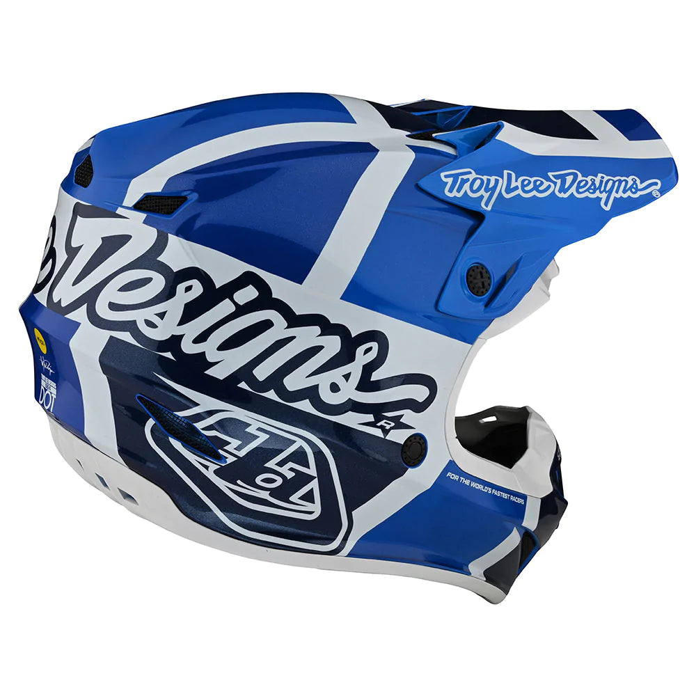 Troy Lee Designs SE4 Polyacrylite Helmet W/MIPS Quattro Blue