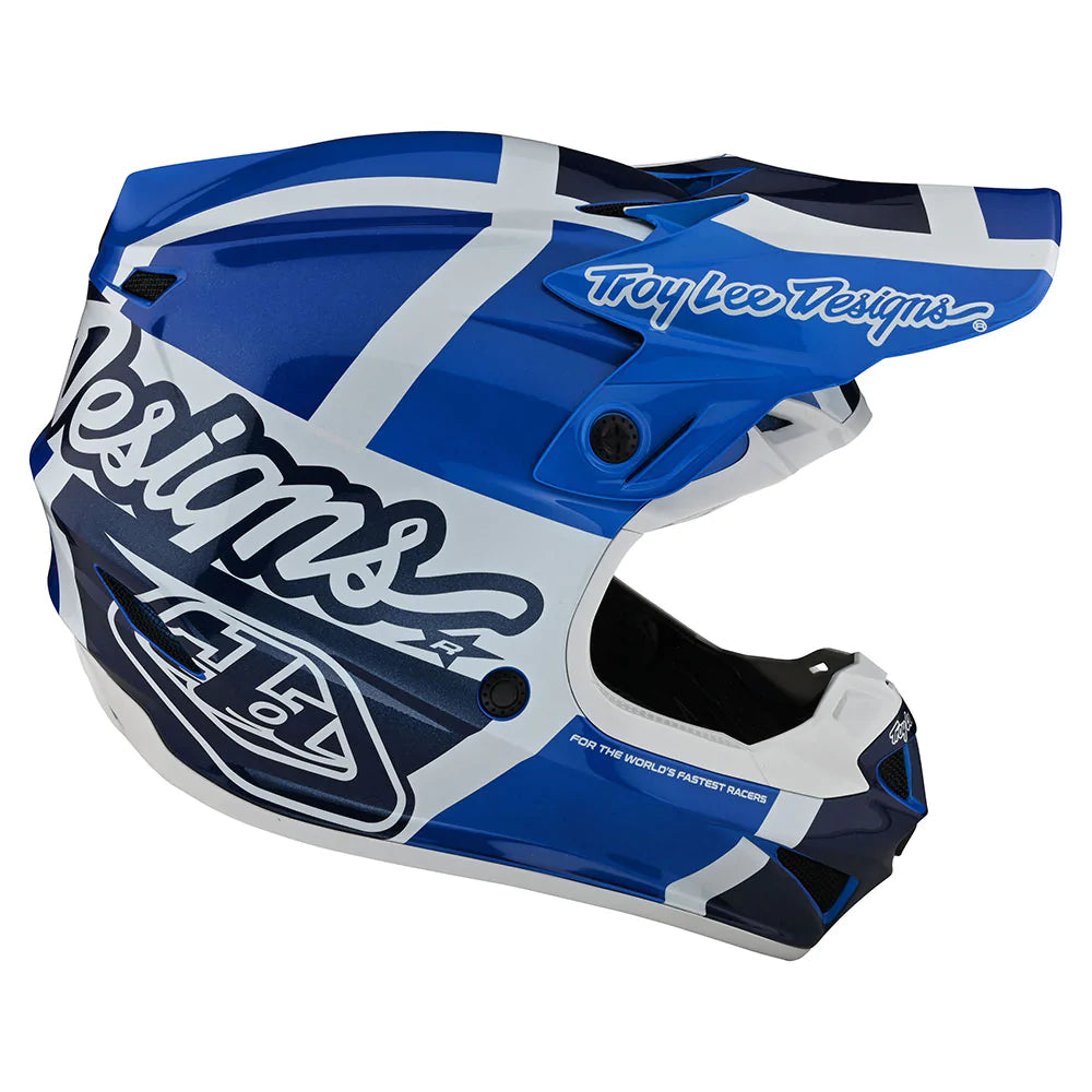 Troy Lee Designs SE4 Polyacrylite Helmet W/MIPS Quattro Blue