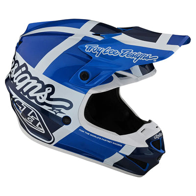 Troy Lee Designs SE4 Polyacrylite Helmet W/MIPS Quattro Blue