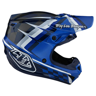 Troy Lee Designs SE4 Polyacrylite Helmet W/MIPS Warped Blue