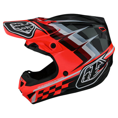 Troy Lee Designs SE4 Polyacrylite Helmet W/MIPS Warped Glo Red