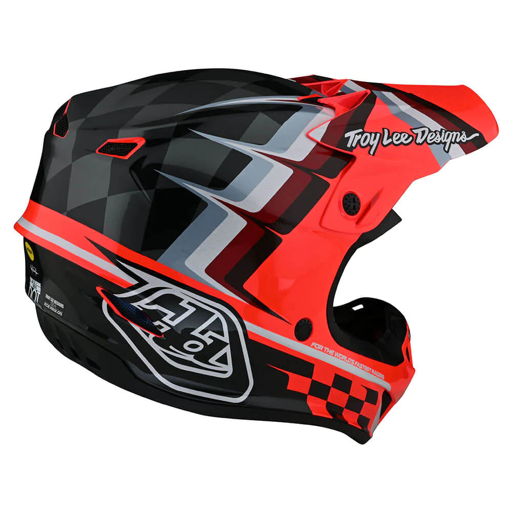 Troy Lee Designs SE4 Polyacrylite Helmet W/MIPS Warped Glo Red