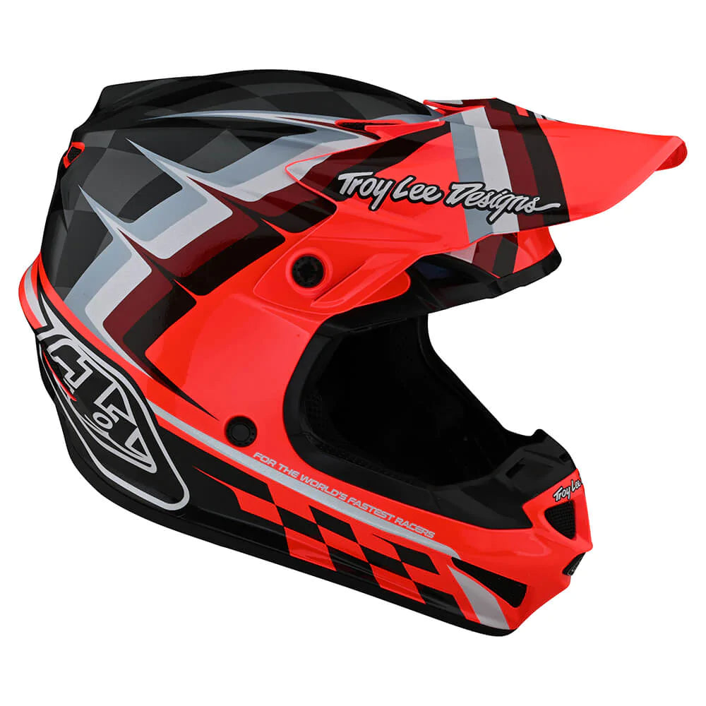 Troy Lee Designs SE4 Polyacrylite Helmet W/MIPS Warped Glo Red