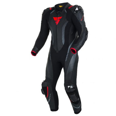 Shima APEX RS Black/Red One Piece Leather Suit