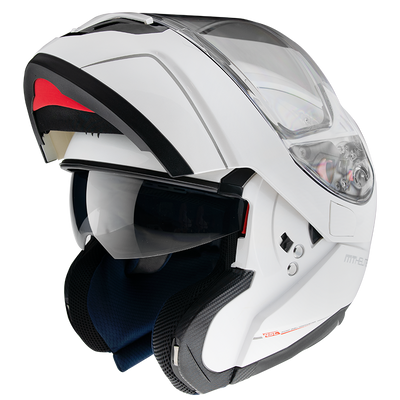 MT Helmets Atom SV Solid Gloss Pearl White Helmet