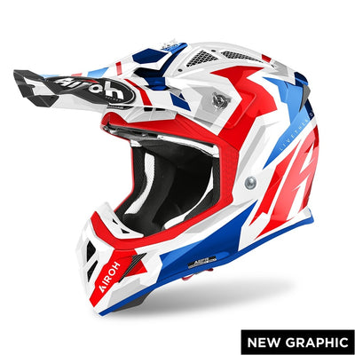 Airoh Aviator Ace Swoop Red/ Blue Gloss Helmet