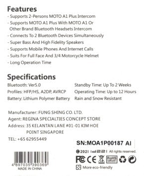 id221 Moto A1 Plus Bluetooth Headset
