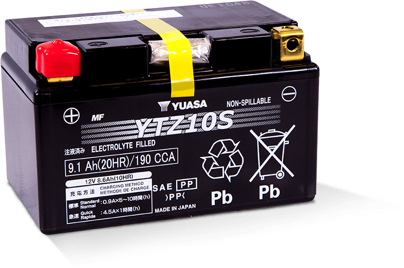 Yuasa YTZ10S Battery (Japan, Wet Charged)