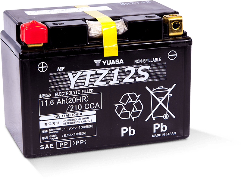 Yuasa YTZ12S Battery (Japan, Wet Charged)
