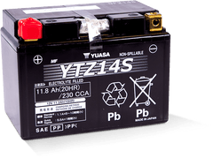Yuasa YTZ14S Battery (Japan, Wet Charged)
