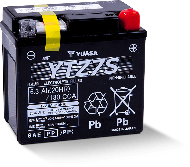 Yuasa YTZ7S Battery (Japan, Wet Charged)