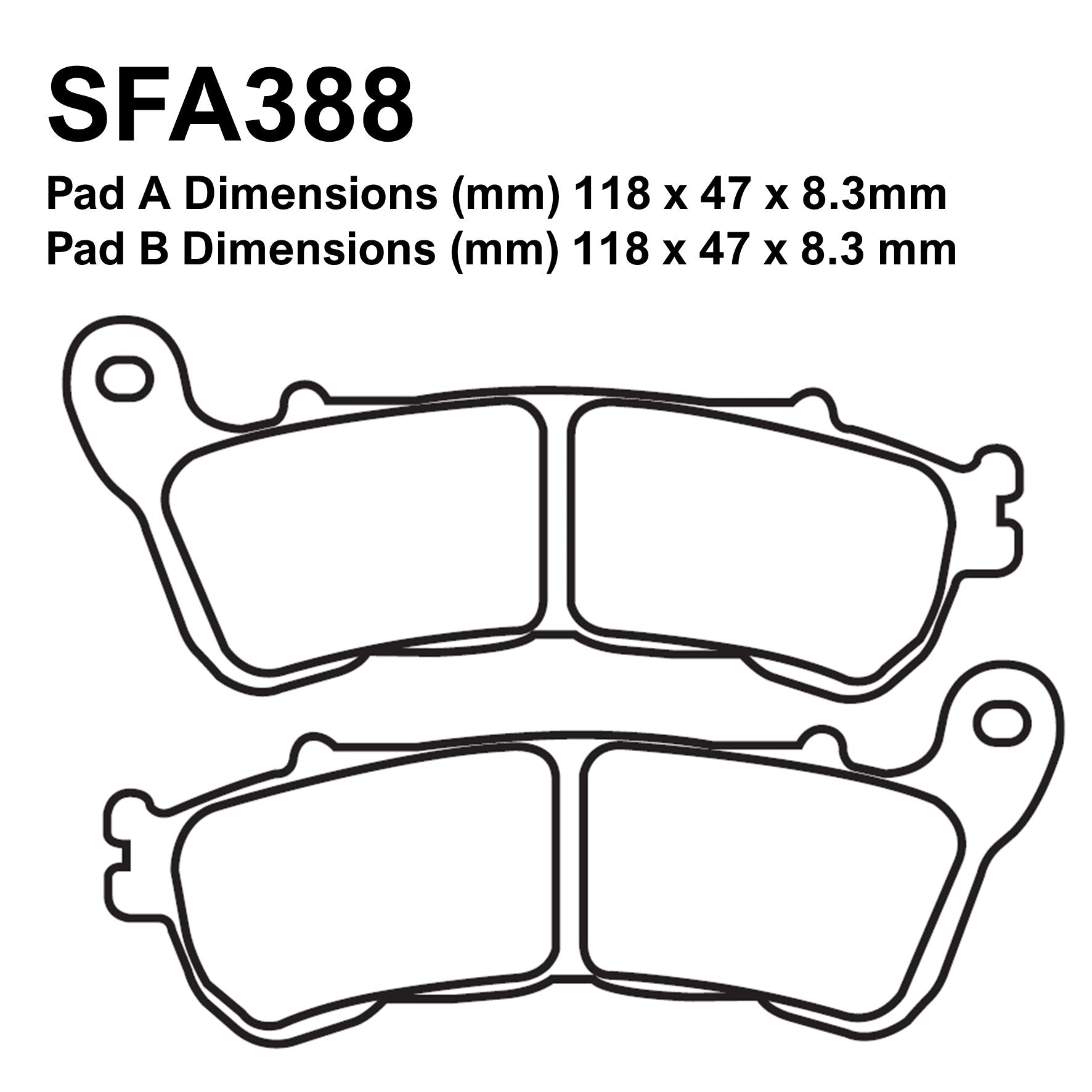EBC Brakes SFA388 Scooter Organic Brake Pad Set