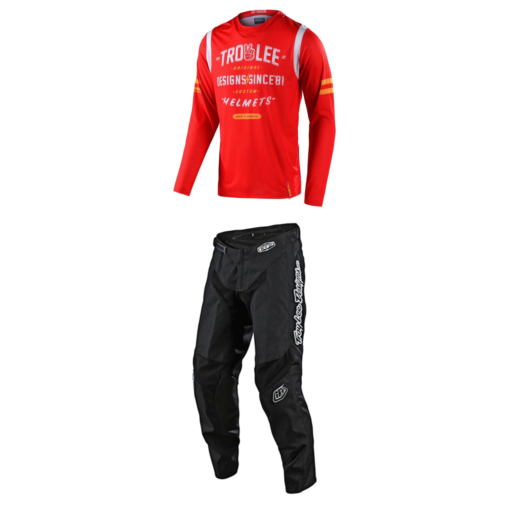 Troy Lee Designs JERSEY SET GP Air Jersey Roll Out Red + GP Air Pant Mono Black