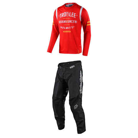 Troy Lee Designs JERSEY SET GP Air Jersey Roll Out Red + GP Air Pant Mono Black