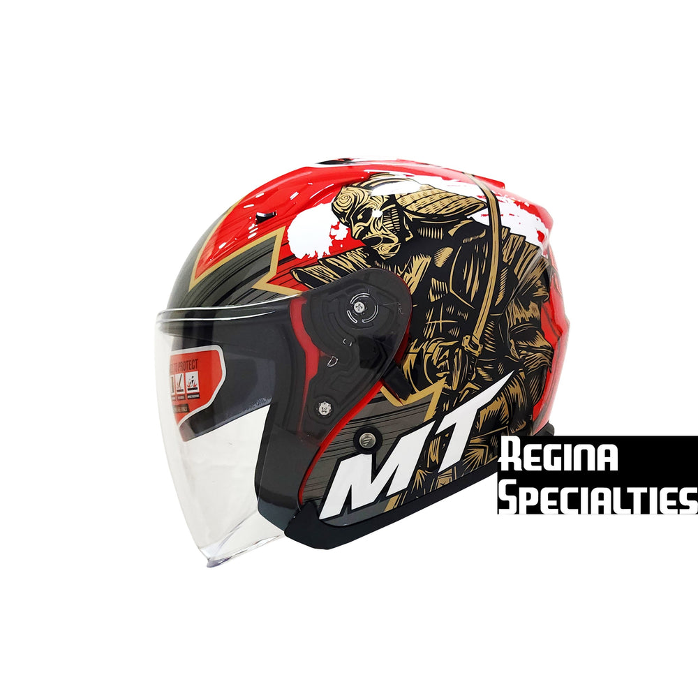 [Limited Edition] MT Helmets Avenue SV Bushido A5 Gloss Red Helmet (Samurai)