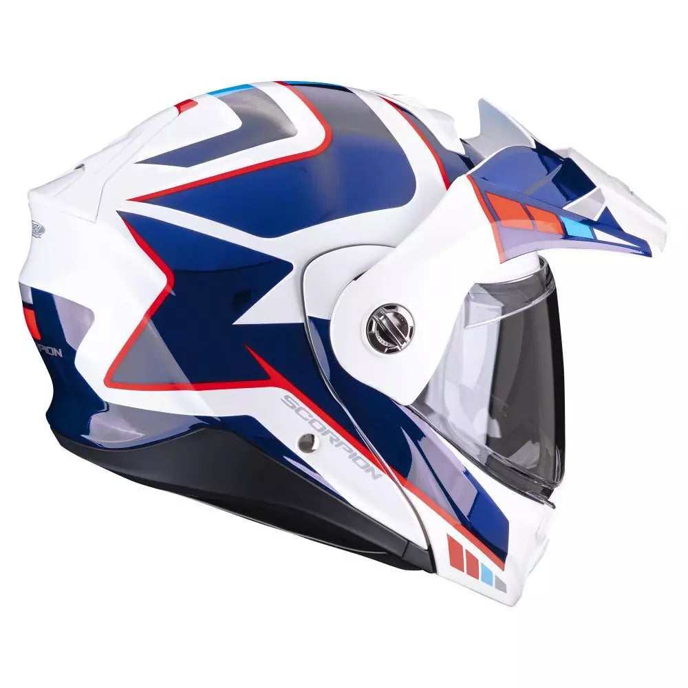 Scorpion ADX-2 Camino Pearl White-Blue-Red Helmet