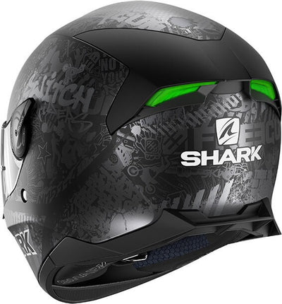 Shark Skwal Switch Rider Mat Black Anthrac Silver Helmet w. LED (KAS)