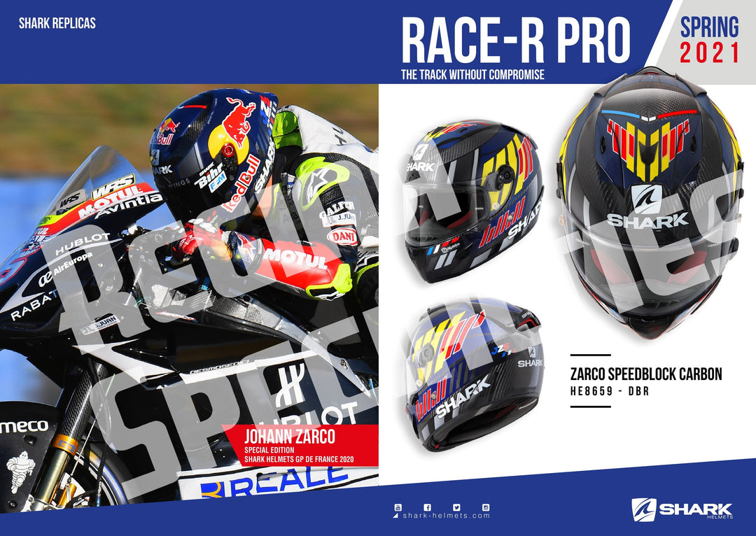 Shark Race-R Pro Carbon Zarco Speedblock Carbon Helmet (DBR
