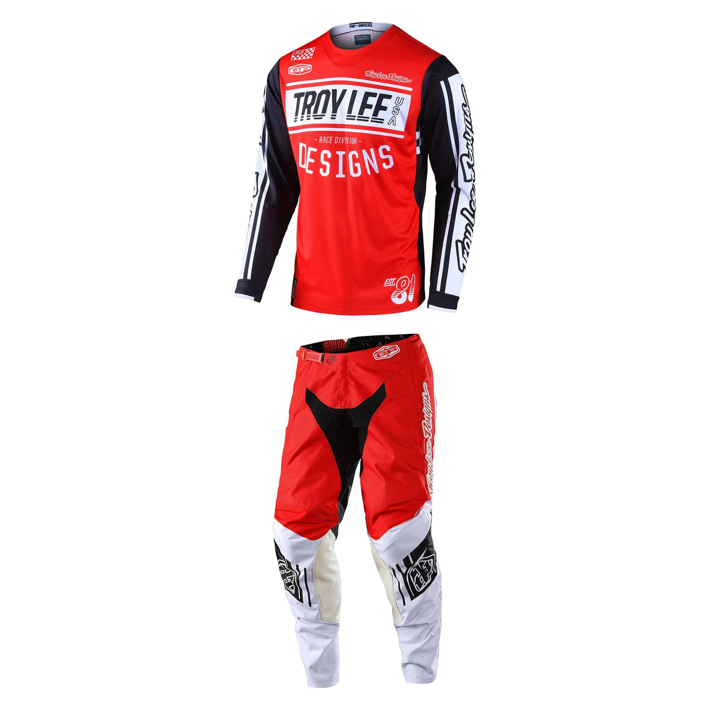 Troy Lee Designs GP JERSEY SET Race 81 Red + GP Pant Icon Red