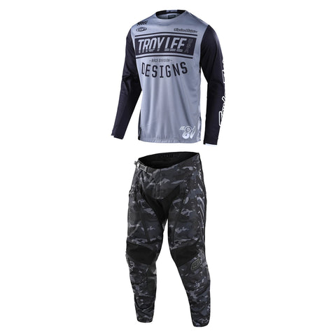 Troy Lee Designs JERSEY SET GP Race 81 Gray + Scout GP Pant Camo Gray